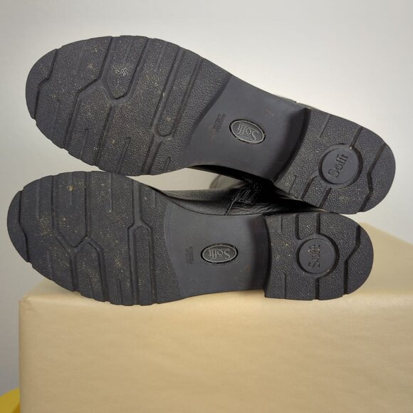 Sofft Sharnell II Black Tall Leather Women Lace up Boots 11M Waterproof - Picture 8 of 16